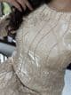 Amelia gold lava silk heavily beaded suit