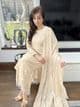 Amelia gold lava silk heavily beaded suit