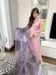 Amelia luxury linen suit : pink