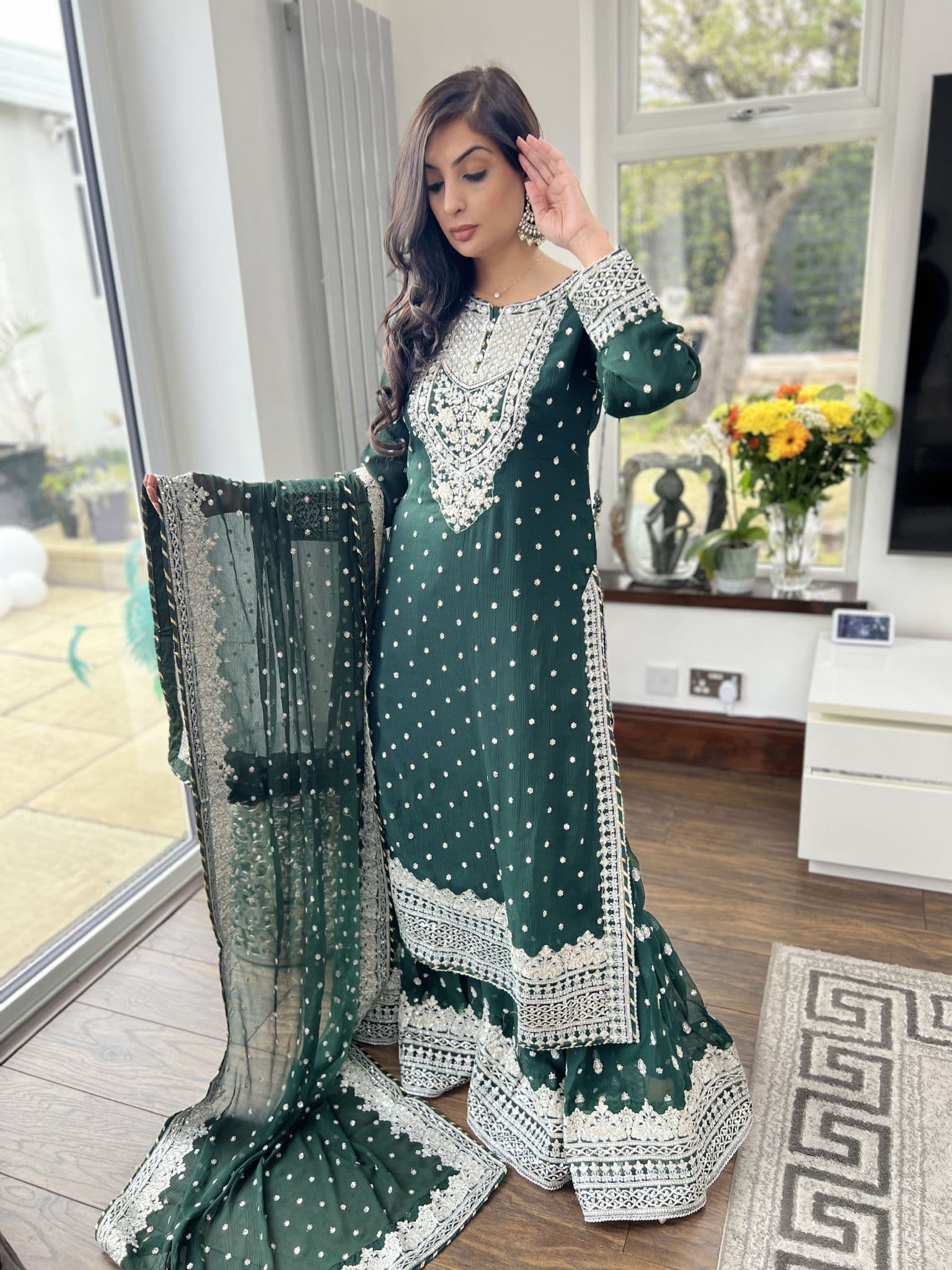 asim jofa green dress Asim Jofa Dastaan Pakistani Lawn Silk Dress main image 0