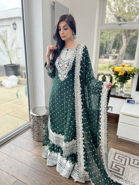 Asim Jofa Sharara suit : Green