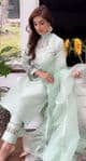Auora Designer Mint Suit with Ruffle Duppatta