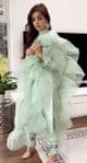 Auora Designer Mint Suit with Ruffle Duppatta