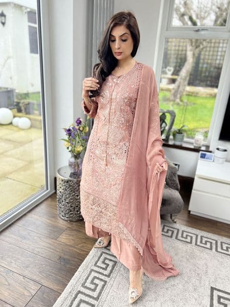 Ava peach viscous suit