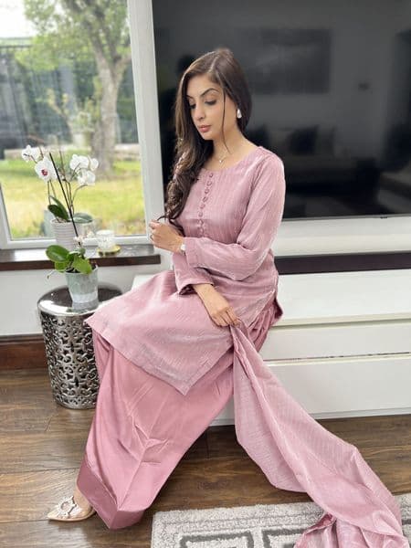 Ava shimmer Farshi Salwaar suit : mauve