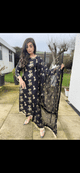 Ayeza Pearl chiffon suit - black
