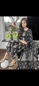 Ayeza Pearl chiffon suit - black