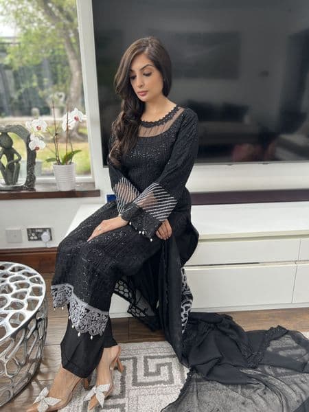 Azure black chiffon