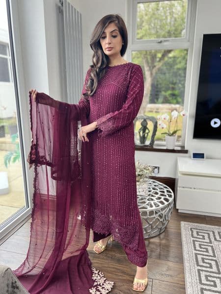Azure sequin plum