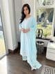 Azure sky blue suit