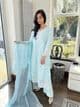 Azure sky blue suit