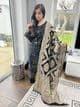 Banarsi scarf linen black suit