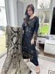 Banarsi scarf linen black suit