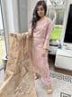 Banarsi scarf linen suit - mauve