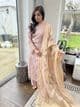 Banarsi scarf linen suit - mauve