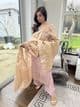 Banarsi scarf linen suit - mauve
