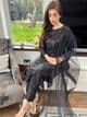 Baroque  Inspired Net Sequin Suit - Black AM98
