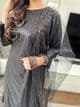 Baroque  Inspired Net Sequin Suit - Black AM98