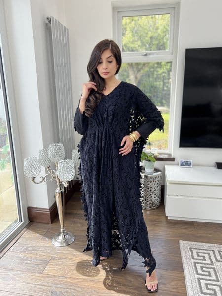 Black crochet lace outfit