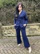 Cardigan knit co ord set : navy