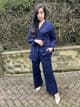 Cardigan knit co ord set : navy
