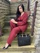 Cardigan style warm co ord set - deep auburn