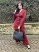 Cardigan style warm co ord set - deep auburn