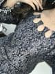 Chantily lace suit : navy
