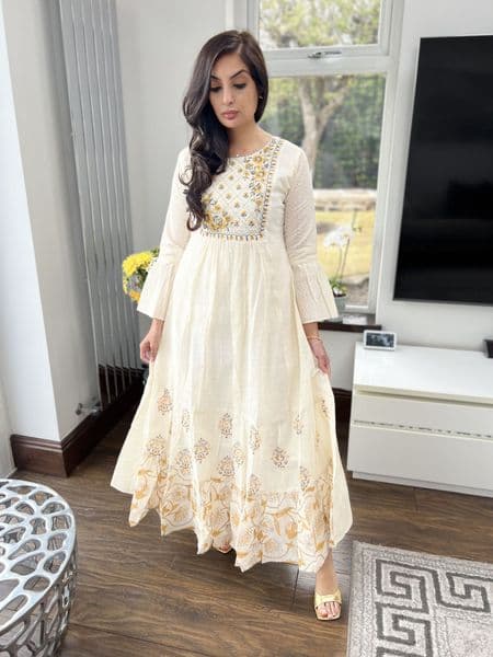 Cotton maxi dress cream