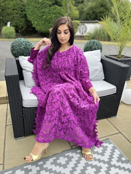 Crochet kaftan : purple