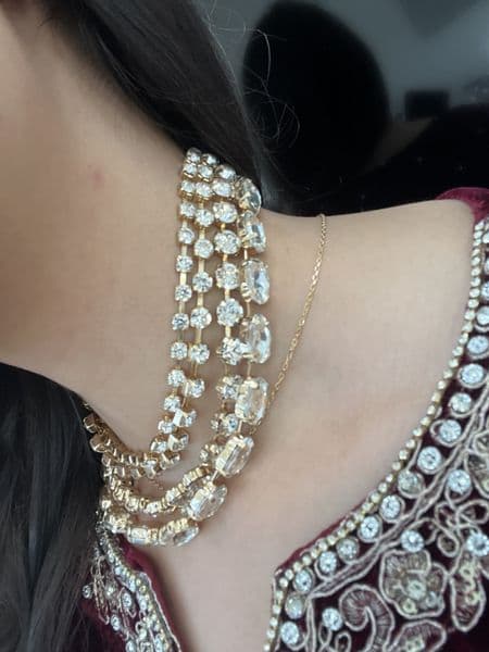 Crystal necklace and earring set