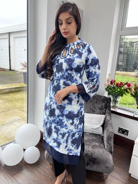 Diva Cut work detail tye dye kurta