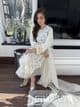 Farwa ivory cotton dori suit