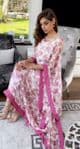 Faryaal Pink Floral Floral Georgette  Kaftan