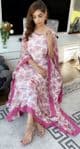 Faryaal Pink Floral Floral Georgette  Kaftan