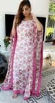 Faryaal Pink Floral Floral Georgette  Kaftan