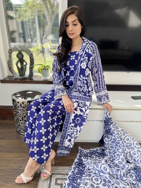 Hana jacket style suit : blue