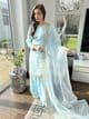 Haseen sky blue Shamooz silk