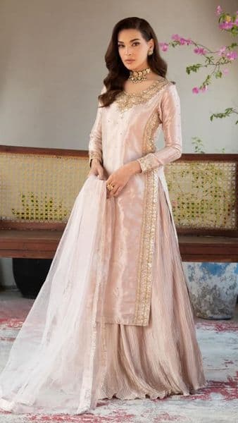 Haseena pastel pink Lehenga Skirt outfit