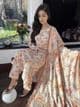 Huda dhanak suit : peach