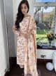 Huda dhanak suit : peach