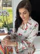 Imani Embroidery Digital Print Coord - Stone
