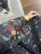 Imrozia heavily embroidered net suit : black