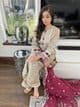 Imrozia heavily embroidered suit : gold
