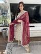 Imrozia heavily embroidered suit : gold
