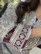Imrozia heavily embroidered suit : grey