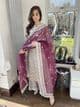 Imrozia heavily embroidered suit : grey