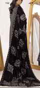 Jaan Dhanak embroidered velvet shawl suit : BLACK