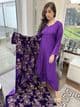 Jaan: regal danak suit with luxury velvet shawl : purple
