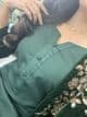 Jaan - regal velvet shawl suit : Green